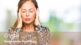  Presentation with hand print - Theme having woman wearing leopard animal print background and a coral colored foreground