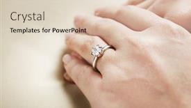  Presentation with engagement - PPT theme featuring woman wearing luxury engagement ring closeup background and a lemonade colored foreground