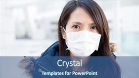  Presentation with medical face mask - Slide set consisting of woman wearing medical face mask background and a ocean colored foreground