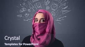  Presentation with woman muslim - Cool new presentation theme with woman wearing niqab with mixed backdrop and a  colored foreground