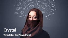  Presentation with woman muslim - Beautiful PPT layouts featuring woman wearing niqab with mixed backdrop and a tawny brown colored foreground