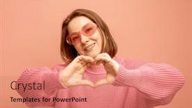  Presentation with love heart - Presentation featuring woman-wearing-pink-sunglasses background and a coral colored foreground