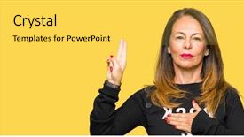  Presentation with roll - Amazing theme having woman wearing rock and roll backdrop and a yellow colored foreground