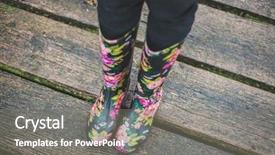  Presentation with rubber - Cool new theme with woman wearing rubber boots backdrop and a  colored foreground
