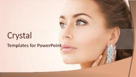  Presentation with birthday diamond - Amazing theme having woman wearing shiny diamond earrings backdrop and a lemonade colored foreground