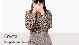  Presentation with rich - Amazing presentation design having woman wearing sunglasses and leopard backdrop and a light gray colored foreground
