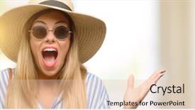  Presentation with wow - Slides with woman wearing sunglasses and summer background and a lemonade colored foreground