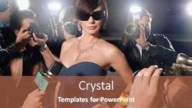  Presentation with red carpet - Presentation theme enhanced with woman-wearing-sunglasses-posing background and a red colored foreground