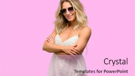  Presentation with young woman wearing boxer gloves - Amazing slides having woman wearing sunglasses with heart backdrop and a  colored foreground