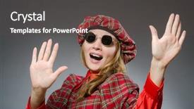  Presentation with scottish dance - PPT layouts featuring woman wearing traditional scottish clothing background and a  colored foreground