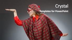  Presentation with scottish flag - Presentation design enhanced with woman wearing traditional scottish clothing background and a  colored foreground