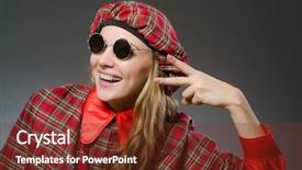 Presentation with archaeological scottish - Presentation theme with woman wearing traditional scottish clothing background and a  colored foreground
