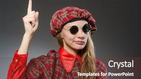  Presentation with arabian woman wearing hijab muslim - Cool new presentation theme with woman wearing traditional scottish clothing backdrop and a  colored foreground