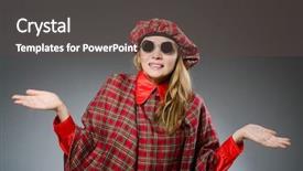  Presentation with scottish flag - Beautiful presentation theme featuring woman wearing traditional scottish clothing backdrop and a  colored foreground