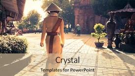  Presentation with traditional culture - PPT layouts featuring woman wearing traditional vietnamese hat background and a lemonade colored foreground