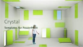  Presentation with virtual reality - Presentation having woman-wearing-virtual-reality-goggles background and a soft green colored foreground