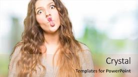  Presentation with comic face - Colorful slide deck enhanced with lips crazy and comic backdrop and a coral colored foreground