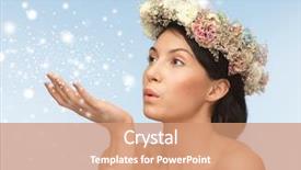  Presentation with health - Audience pleasing presentation design consisting of woman wearing wreath of flower backdrop and a coral colored foreground