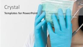  Presentation with surgical - Colorful slide set enhanced with woman-wears-a-face-mask backdrop and a white colored foreground