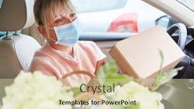  Presentation with checks - Audience pleasing PPT layouts consisting of woman-wears-face-mask backdrop and a soft green colored foreground