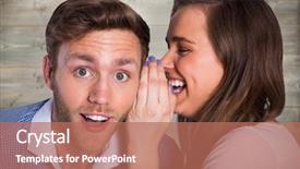  Presentation with bleached - Beautiful slides featuring woman whispering secret into friends backdrop and a coral colored foreground