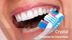  Presentation with self care for health care professionals - Slide set having woman white teeth dental health background and a coral colored foreground