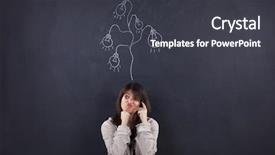  Presentation with to get more things done - Slide set with woman-who-have-no-more background and a dark gray colored foreground