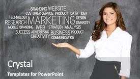  Presentation with business remote work - Slides having woman who is doing marketing background and a  colored foreground