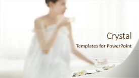  Presentation with bed - Amazing theme having plural - woman who sits down backdrop and a sky blue colored foreground