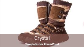  Presentation with winter - Beautiful slides featuring woman-winter-boots-isolated backdrop and a tawny brown colored foreground