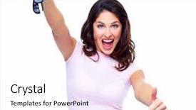  Presentation with woman car driver map - Slide set consisting of woman with a car keys background and a white colored foreground