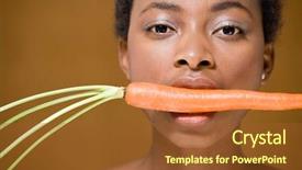  Presentation with woman car driver map - Beautiful slides featuring woman with a carrot in her mouth backdrop and a tawny brown colored foreground