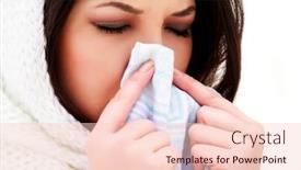  Presentation with tissue - Presentation design featuring woman-with-a-cold-holding background and a lemonade colored foreground