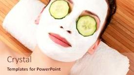  Presentation with cream - PPT theme featuring woman-with-a-cream background and a lemonade colored foreground