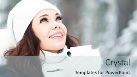  Presentation with tea coffee - PPT theme consisting of woman with a cup of hot tea or coffee posing outdoors background and a lemonade colored foreground