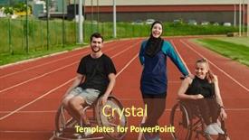  Presentation with disability - Slides having woman-with-a-disability background and a tawny brown colored foreground