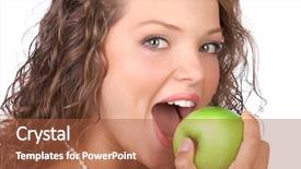  Presentation with green apple - Presentation with woman with a green apple background and a  colored foreground