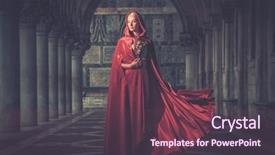  Presentation with new client interview wearing mask - Slide deck enhanced with woman with a mask wearing background and a tawny brown colored foreground