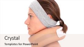  Presentation with injury - PPT layouts featuring woman with a neck injury background and a  colored foreground
