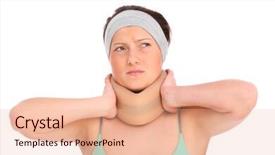  Presentation with injury - Audience pleasing slide deck consisting of woman with a neck injury backdrop and a lemonade colored foreground