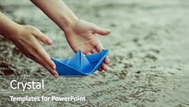  Presentation with boat - Beautiful presentation theme featuring prayer - closeup portrait of calm young backdrop and a mint green colored foreground.