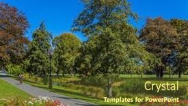  Presentation with new path - Cool new slide set with woman-with-a-red-bag backdrop and a tawny brown colored foreground