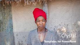  Presentation with turban - Colorful PPT layouts enhanced with woman-with-a-red-turban backdrop and a gray colored foreground