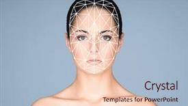  Presentation with face recognition - Presentation featuring woman with a scnanning grid background and a lemonade colored foreground