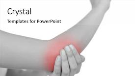  Presentation with pain - Cool new presentation with woman with a sore elbow backdrop and a white colored foreground