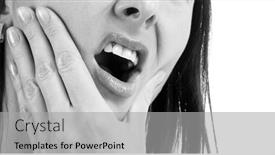  Presentation with white and black woman climbing ladders - Colorful slide set enhanced with woman-with-a-toothpain-isolated backdrop and a light gray colored foreground