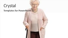  Presentation with cane - Cool new presentation design with woman with a walking cane backdrop and a white colored foreground