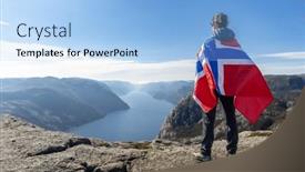  Presentation with italian flag waving - Presentation theme consisting of woman-with-a-waving-flag background and a  colored foreground