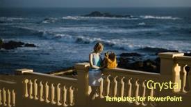  Presentation with atlantic - Presentation theme having woman-with-a-yellow-backpack background and a tawny brown colored foreground