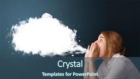  Presentation with abstract - Cool new presentation with woman with abstract modern speech backdrop and a  colored foreground